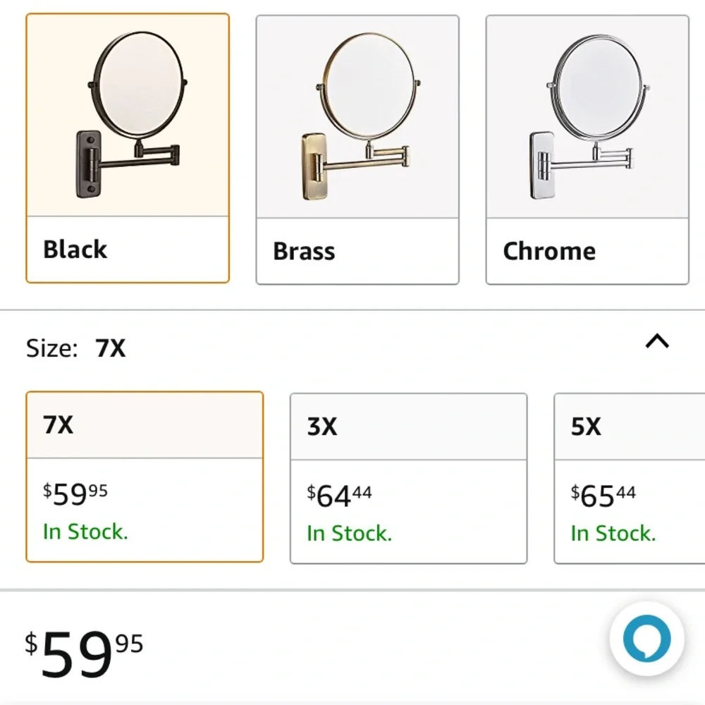 Wall Mountable Magnifying Vanity Mirror